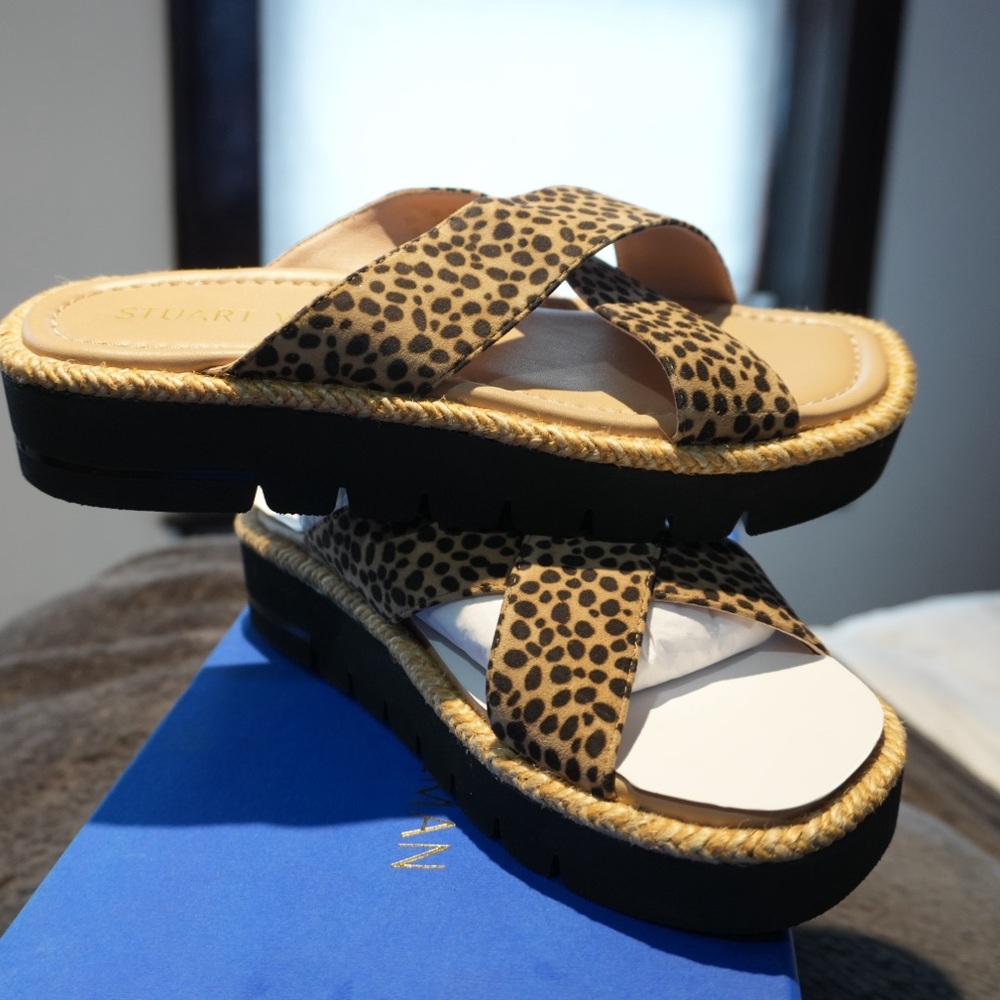STUART WEITZMAN
Roza Lift Slide Sandal In Cheetah Suede 5.5 NWT - Picture 6 of 8